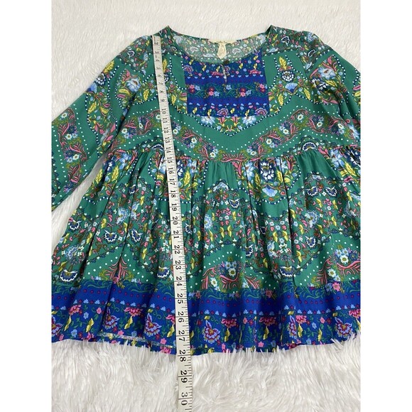 Matilda Jane Womens Top Size M Evergreen Boho Floral Long Sleeves Keyhole Front - Picture 8 of 14